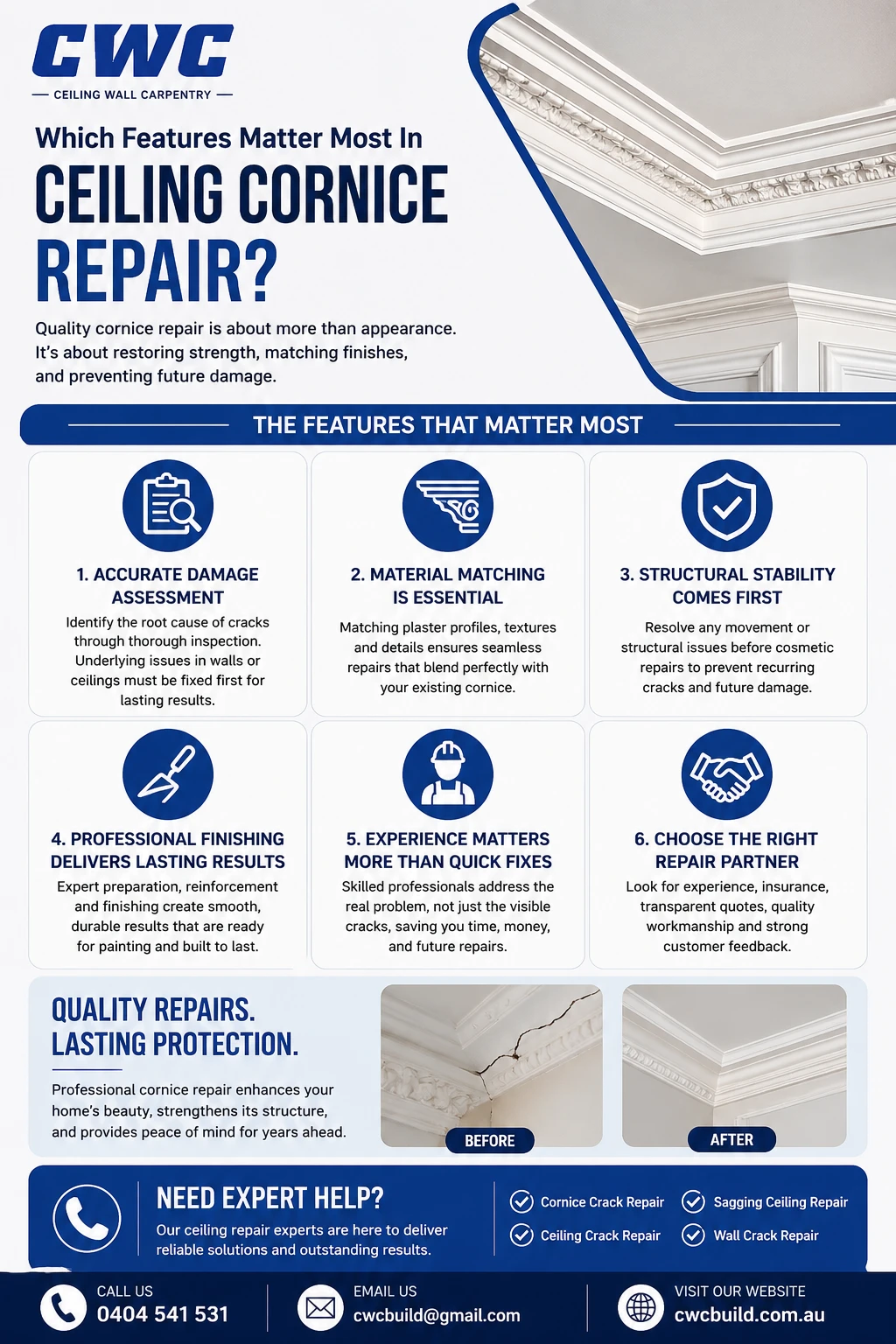 Ceiling Cornice Repair